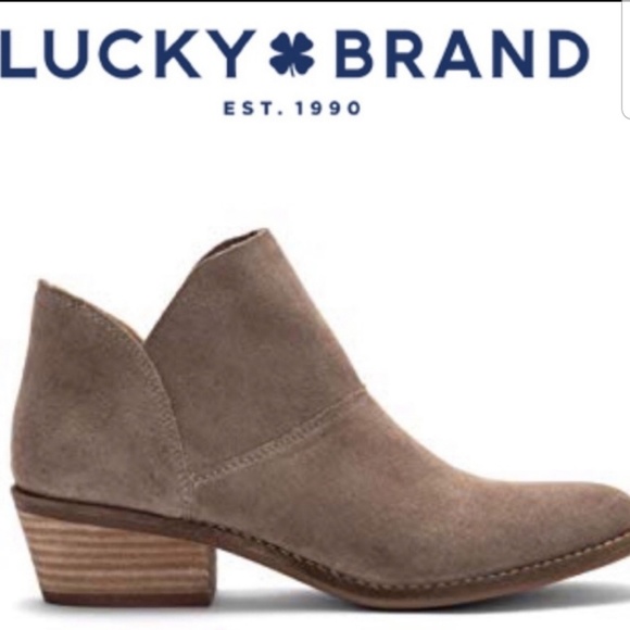 Lucky Brand Shoes - Lucky Brand Fahmida taupe suede booties Sz 8